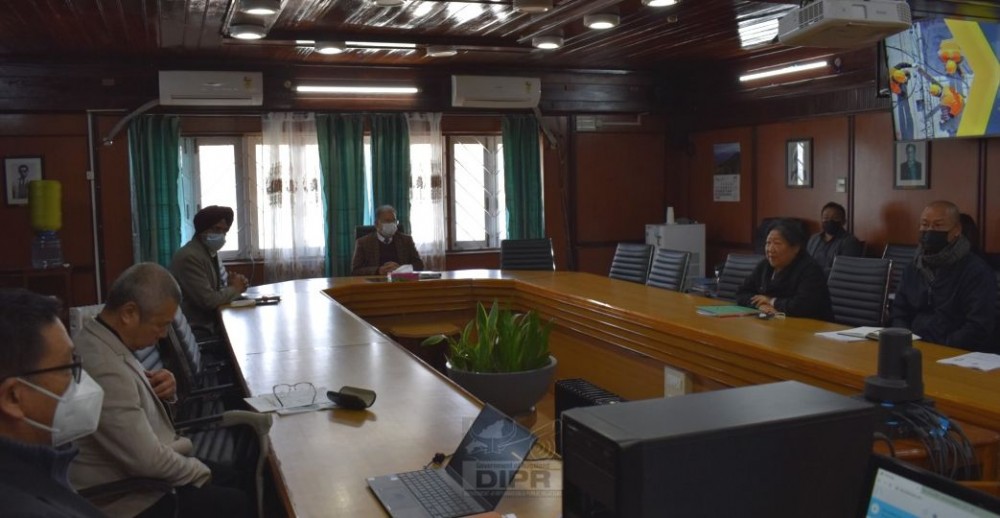 Departmental review meeting with Department of Labour and Department of Employment, Skill Development & Entrepreneurship held at the Chief Secretary’s Conference Hall, Kohima on February 11. (DIPR Photo)